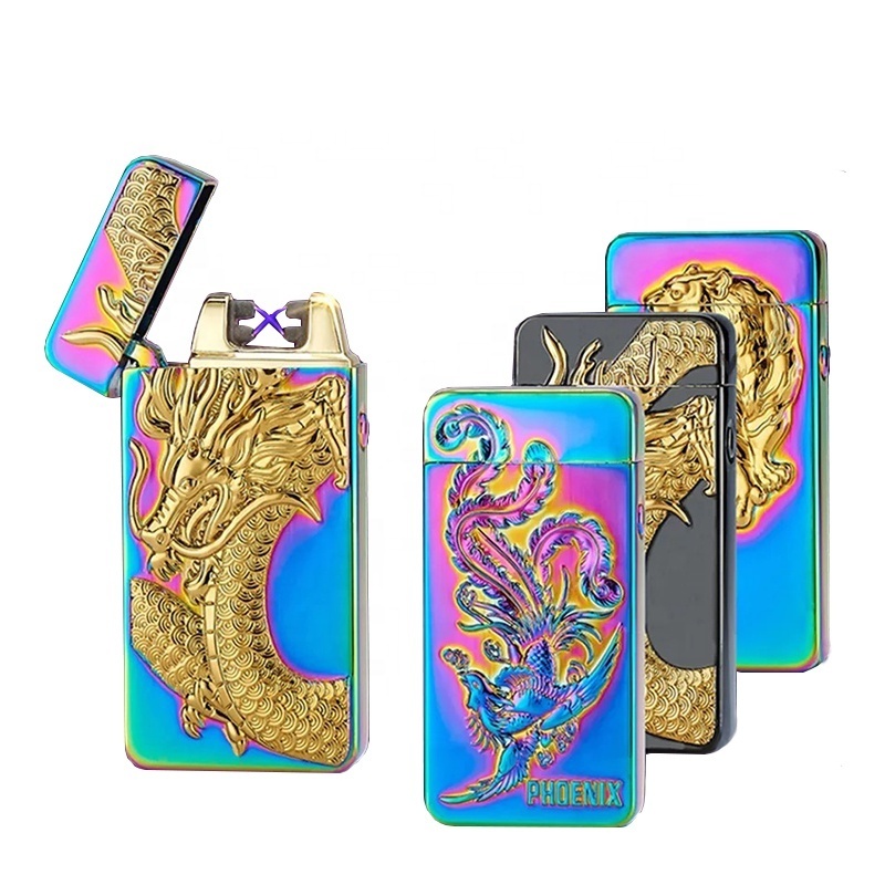 Novelty 3D Embossed Dragon Customized USB Rechargeable Plasma Luxury Lighter,Lighters Smoking Cigarette Electric Printed