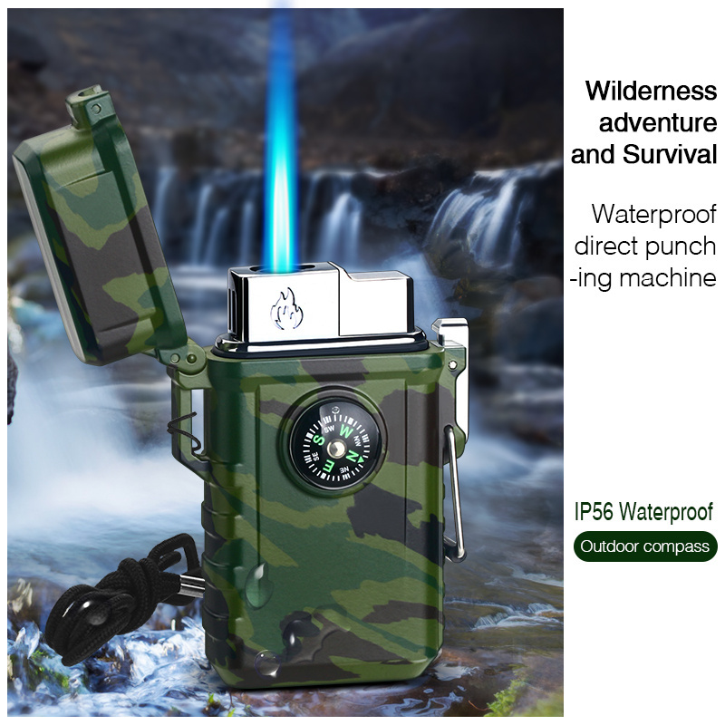 Cheap Factory Price Water proof Pocket Butane Cigarette Mini Jet Torch Single Flame Lighter Waterproof with Compass