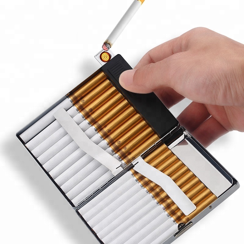 20pcs Smoke Tobacco cigarette case with usb lighter