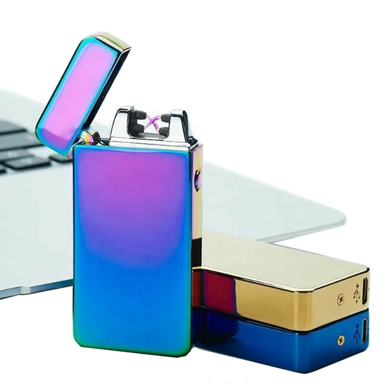 Custom Logo Cigarette Lighters Custom Electronic,Electric Lighter for Cigarettes,Usb Dual Arc Electronic Charging Lighter