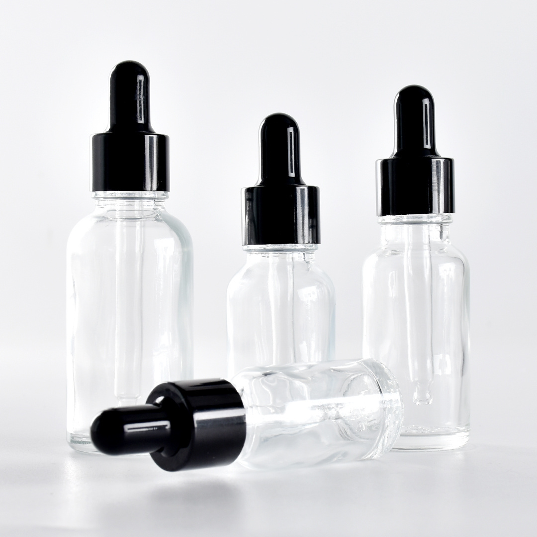 5ml 10ml 15ml 20ml 30ml 50ml 100ml Empty Clear Essential Oil Glass Bottle Dropper Bottle With Fine Top Glass Serum Container