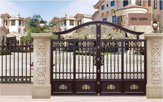 Indian style villa electric gate customization villa garden gates automatic swing driveway gate cast aluminum courtyard gate