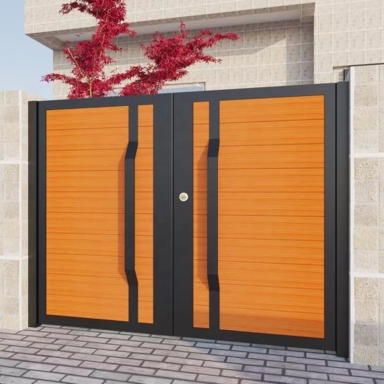 Latest Outdoor Main Gate Designs Modern Private Metal Aluminum Automatic Swing Gate For House aluminium garden gates