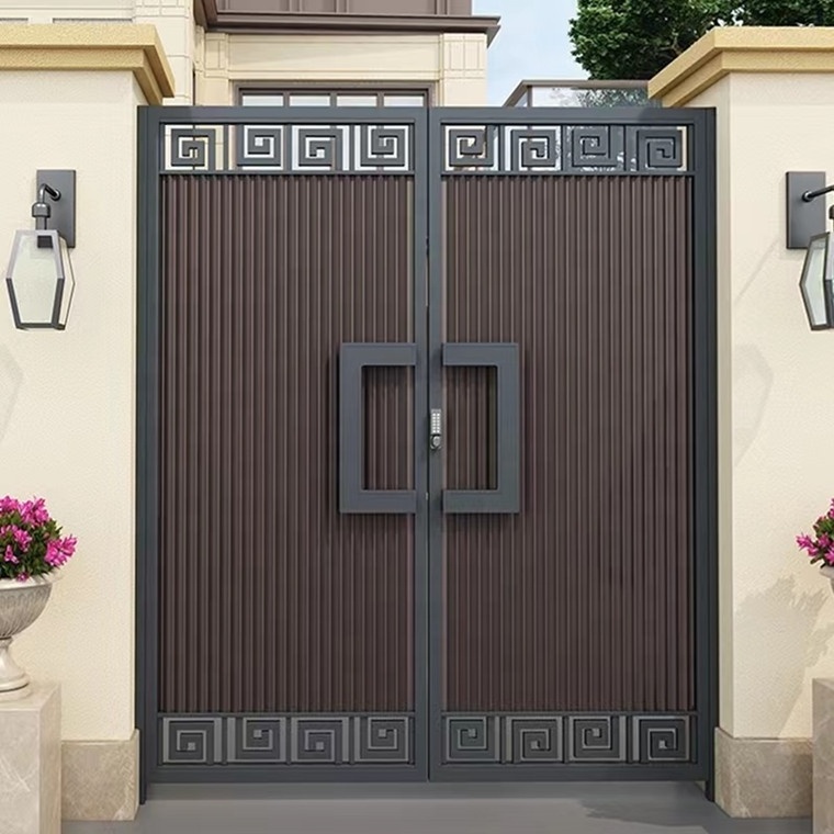 Latest Outdoor Main Gate Designs Modern Private Metal Aluminum Automatic Swing Gate For House aluminium garden gates