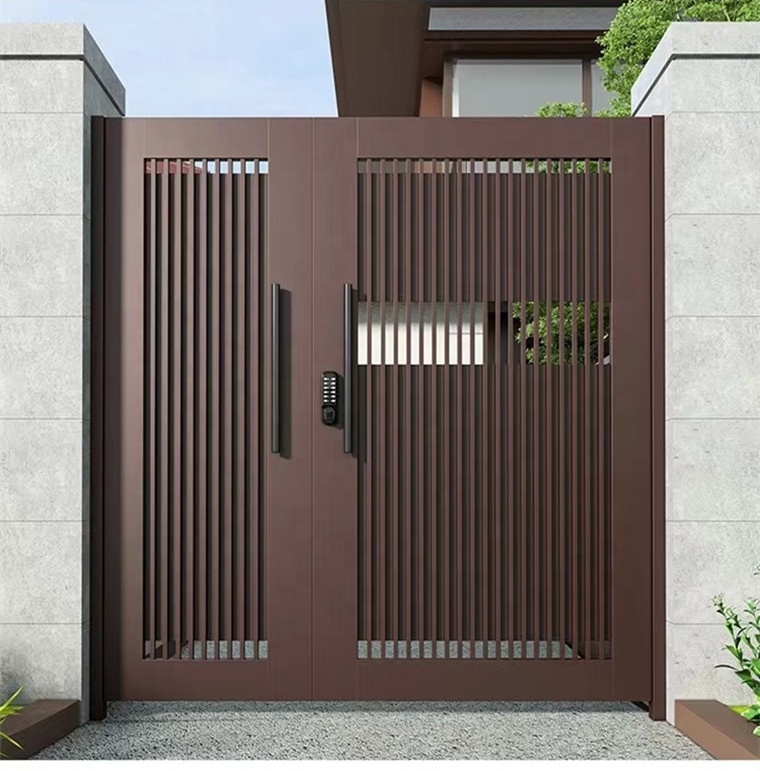 Latest Outdoor Main Gate Designs Modern Private Metal Aluminum Automatic Swing Gate For House aluminium garden gates