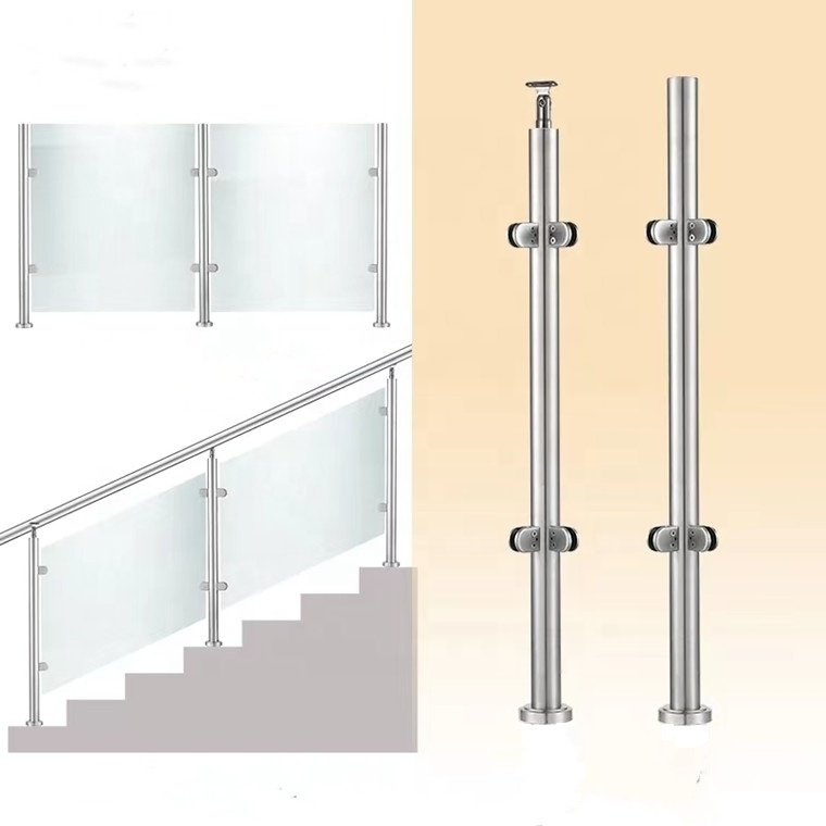 Foshan Factory cheap stainless steel stair handrail railing posts,square column, railing pillar