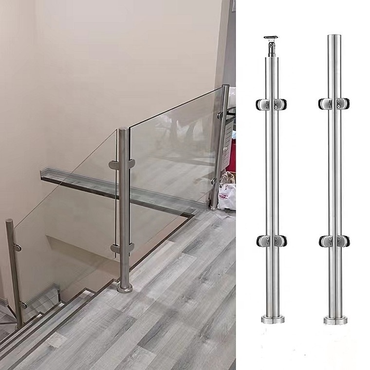 Foshan Factory cheap stainless steel stair handrail railing posts,square column, railing pillar