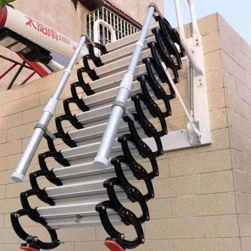 Manufacturer Low Price Steel Wall Mounted Modern Folding Retractable Loft Ladder/ aluminum folding stairs