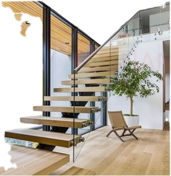 Easy-to-Install Stringer Staircase with Minimalist Design and Anti-Slip Treads