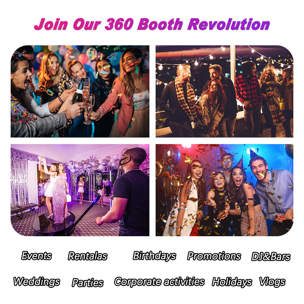 US Warehouse plataforma 360 degree slow motion video booth 369 camera rotating selfie platform 360 photo booth