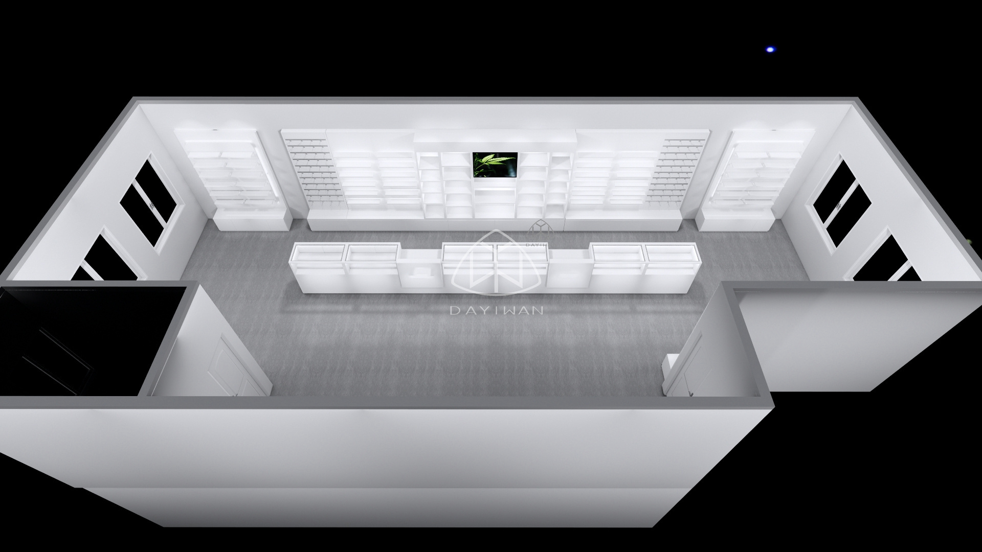 Customized Luxury smoke shop display dispensary shop showcase glass display for smoke shop