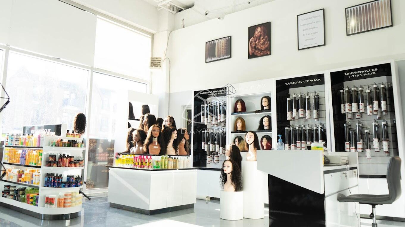 Wig store fixtures custom beauty supply display cabinet hair extensions shop design display racks for wig store