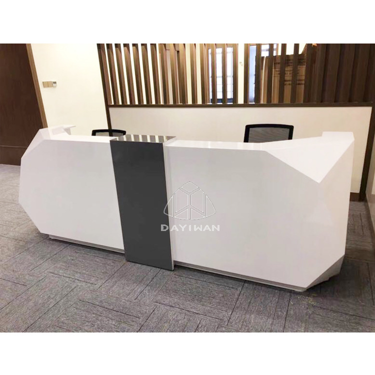 dayiwan customized two person office front desk hospital white high gloss reception desk