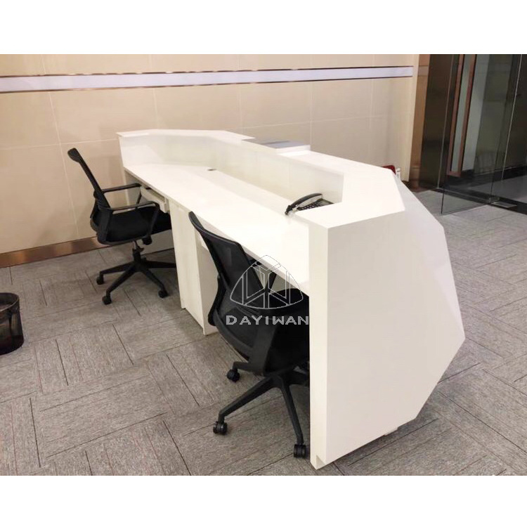 dayiwan customized two person office front desk hospital white high gloss reception desk