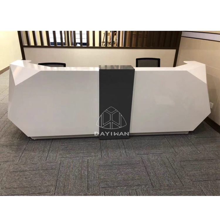 dayiwan customized two person office front desk hospital white high gloss reception desk