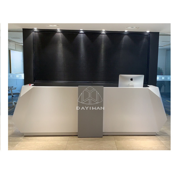 dayiwan customized two person office front desk hospital white high gloss reception desk