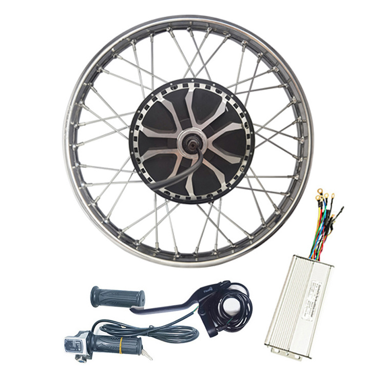 48V 1000W 1500W Brushless Gearless Right Drum Brake Electric Bike Motorcycle Spoke 17 Inch Wheel Hub Motor Conversion Kit