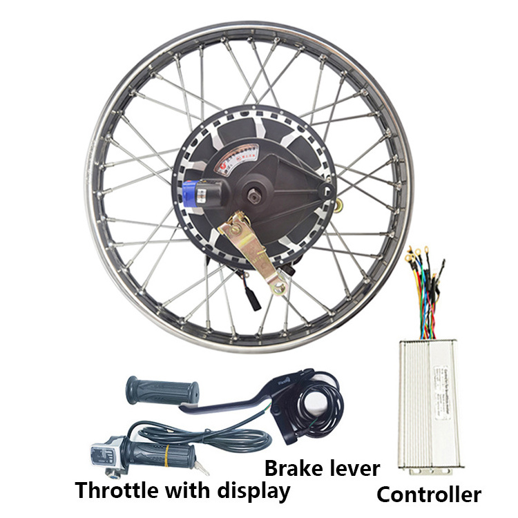 48V 1000W 1500W Brushless Gearless Right Drum Brake Electric Bike Motorcycle Spoke 17 Inch Wheel Hub Motor Conversion Kit