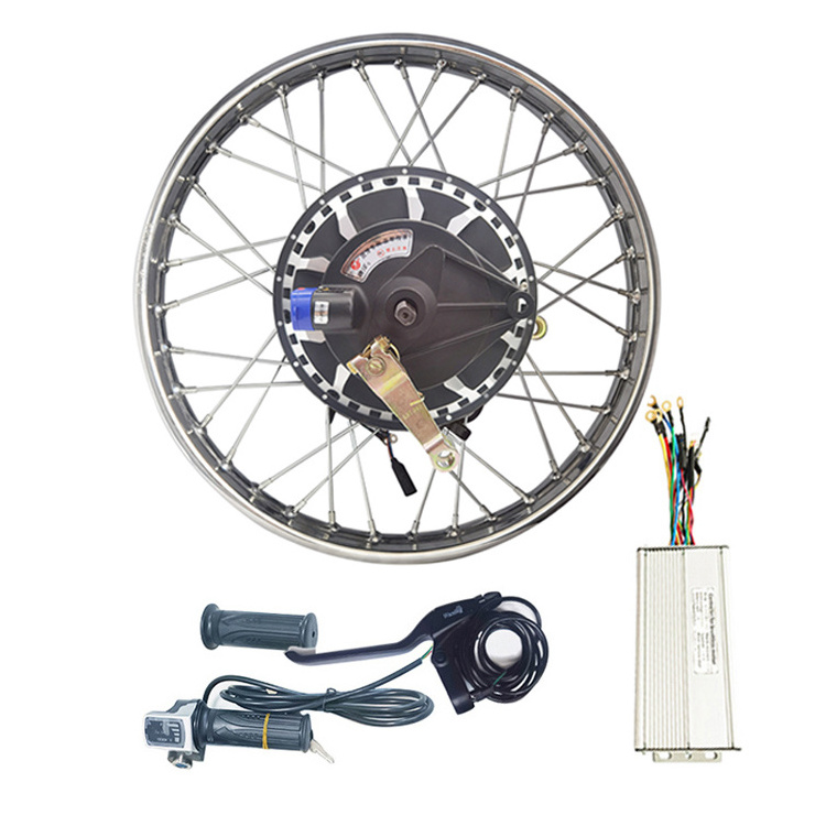 48V 1000W 1500W Brushless Gearless Right Drum Brake Electric Bike Motorcycle Spoke 17 Inch Wheel Hub Motor Conversion Kit