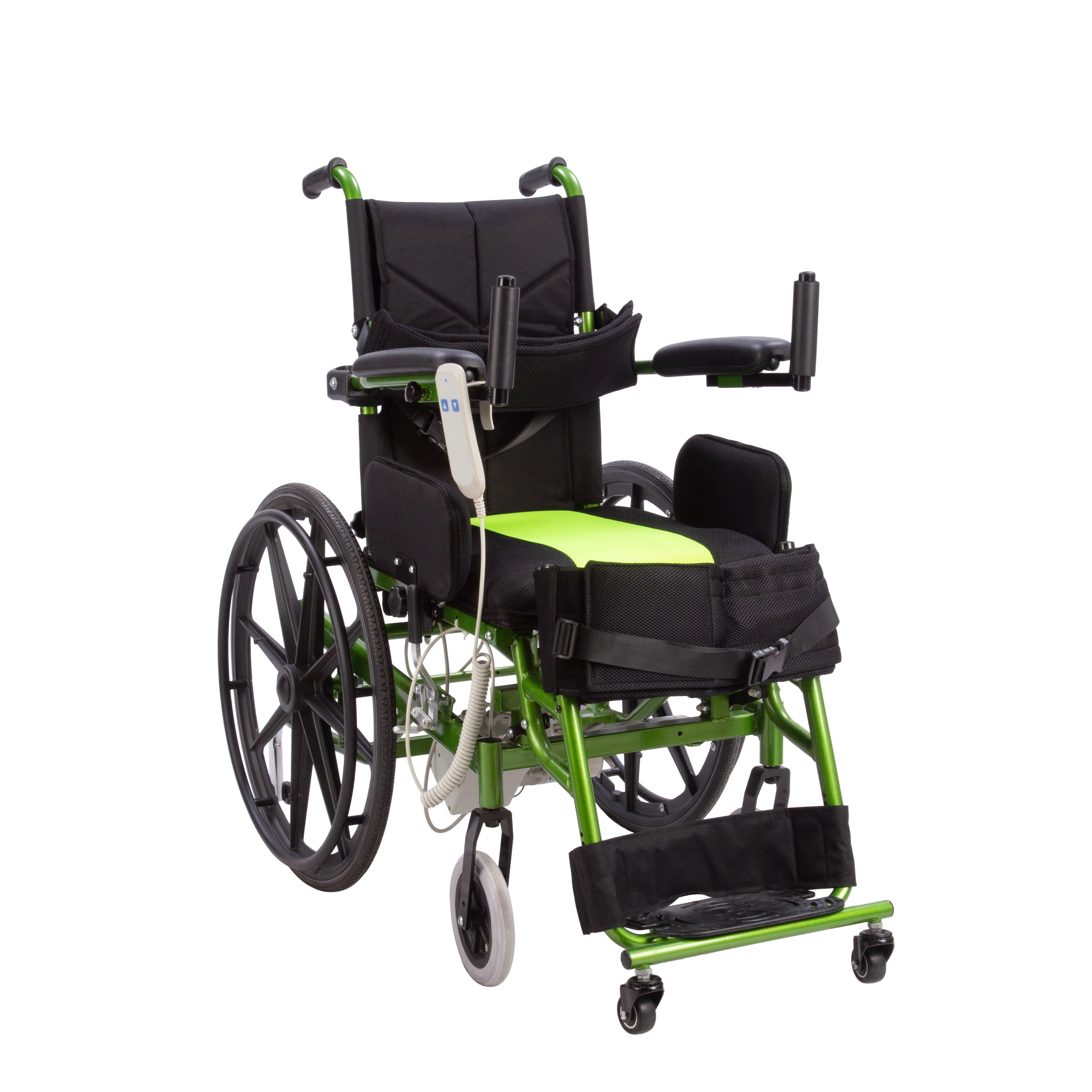 Elderly Disabled Wheelchair Steel Alloy Adjustable Reclining Standing Wheelchair