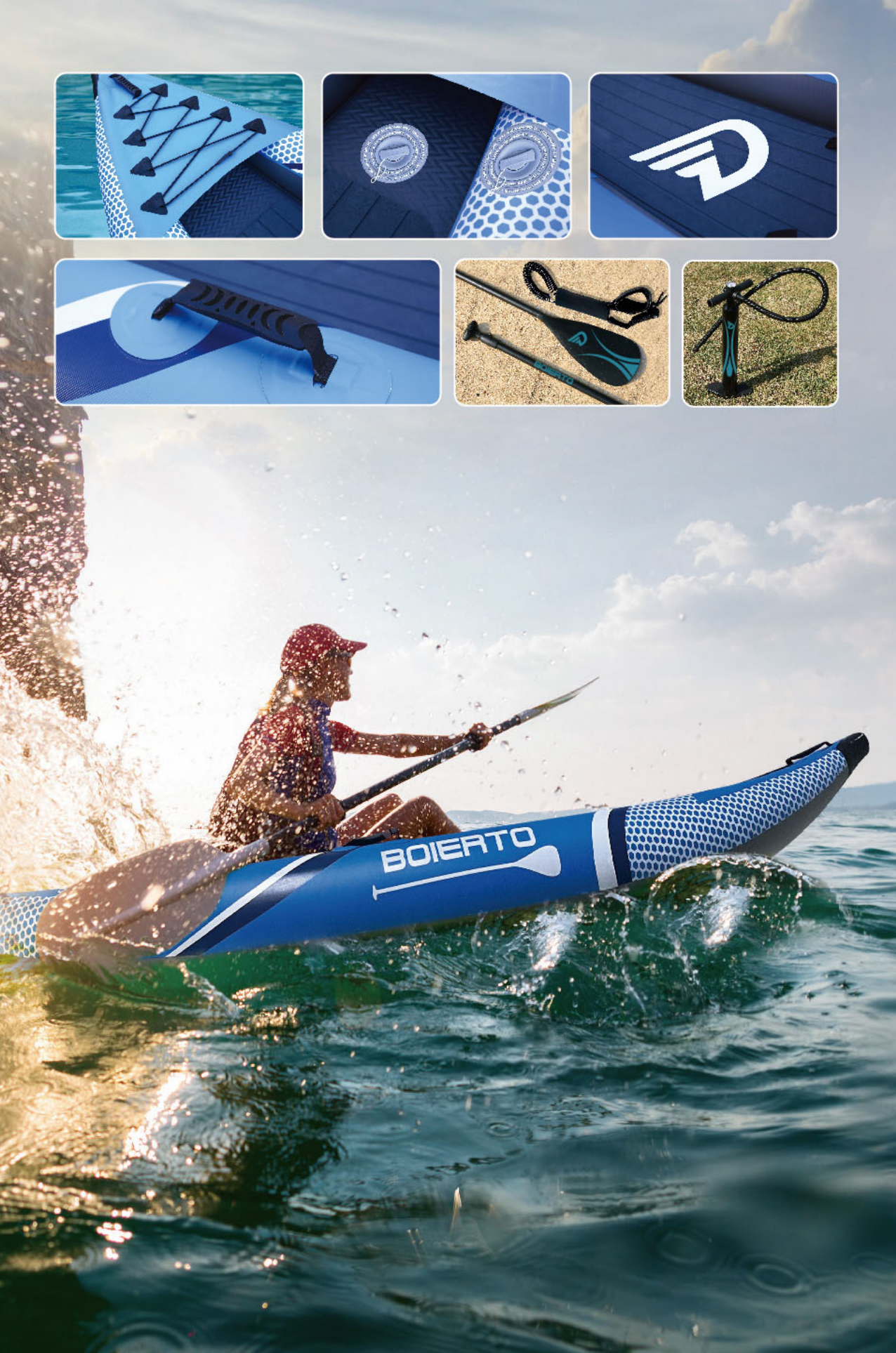 BOIERTO New Design cheap plastic kayak for kayak pedal drive with paddle both fishing and recreation made in China