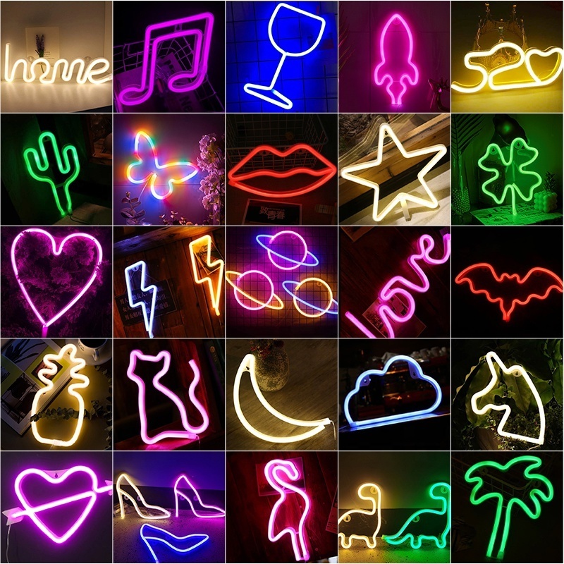 Wall Art Sign Bedroom Decoration Rainbow Hanging Fashion Custom Neon Animal Lights Night Lamp Luz Neon Pared  for Home Party