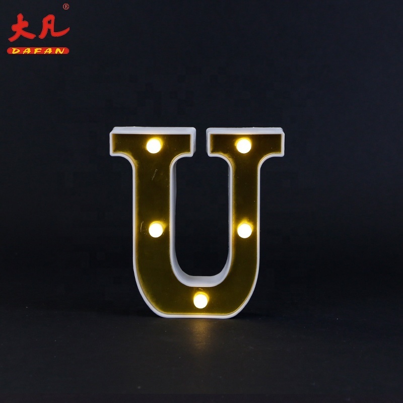 Led Light Up Number Letters Wedding party decoration advertising sign plastic alphabet