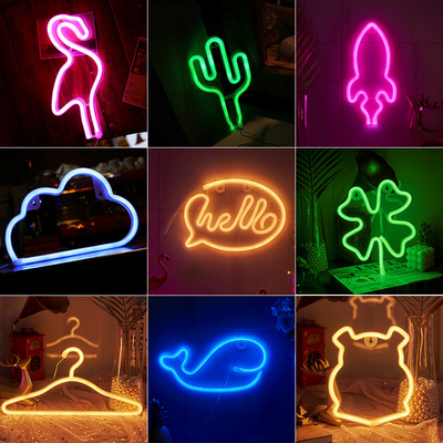 Wall Art Sign Bedroom Decoration Rainbow Hanging Fashion Custom Neon Animal Lights Night Lamp Luz Neon Pared Lights for Party