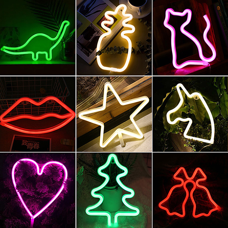 Wall Art Sign Bedroom Decoration Rainbow Hanging Fashion Custom Neon Animal Lights Night Lamp Luz Neon Pared Lights for Party