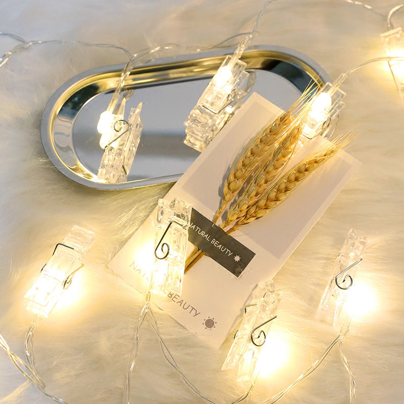 Colored Battery Powered Operated Garland Card Photo Clip Led String Light