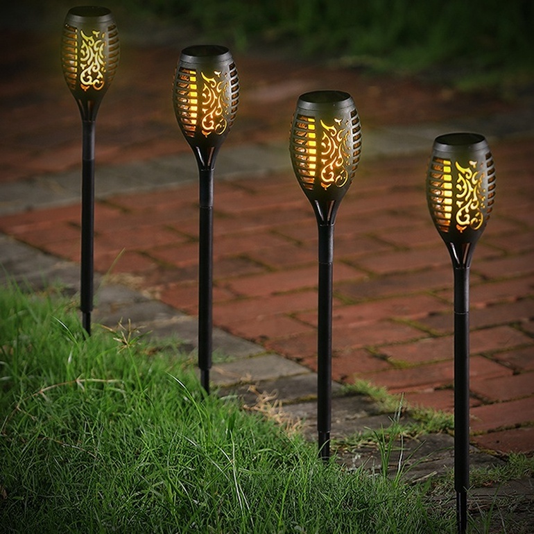 Flickering Garden Lawn Lamp ABS IP65 Waterproof Solar Ground Flame Light  Landscape Outdoor Lawn Led Solar Garden Light