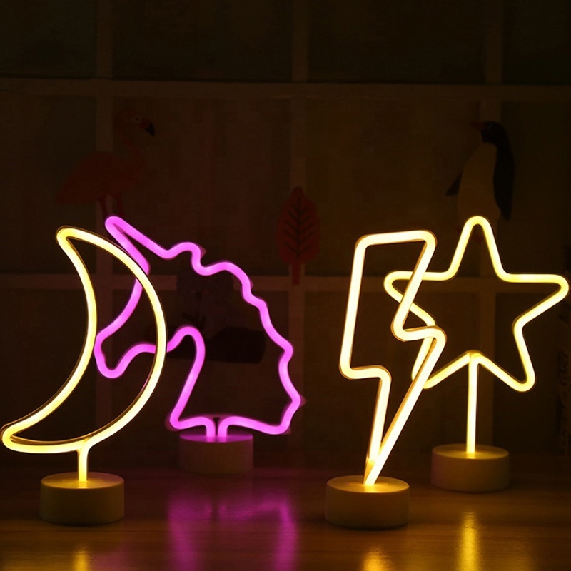 A variety of styles  led unicorn love  Modeling night light for christmas party decoration