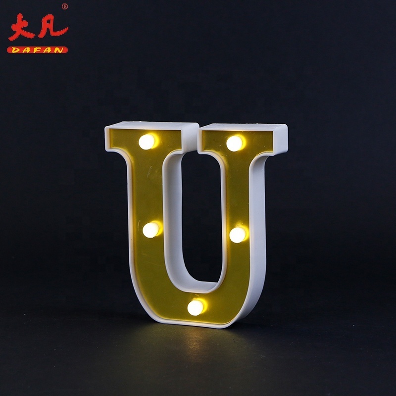 Led Light Up Number Letters Wedding party decoration advertising sign plastic alphabet