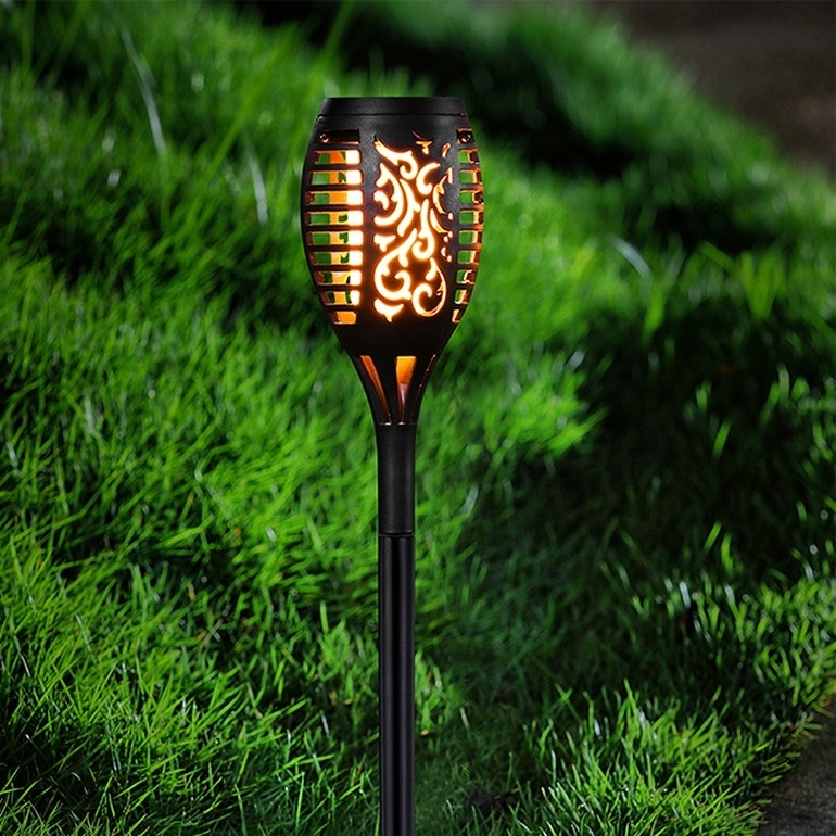 Flickering Garden Lawn Lamp ABS IP65 Waterproof Solar Ground Flame Light  Landscape Outdoor Lawn Led Solar Garden Light