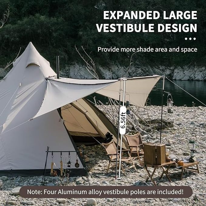 OEM Canvas Tepee couples outdoor holiday tent camping outdoor wedding tents indian double pole bell tent