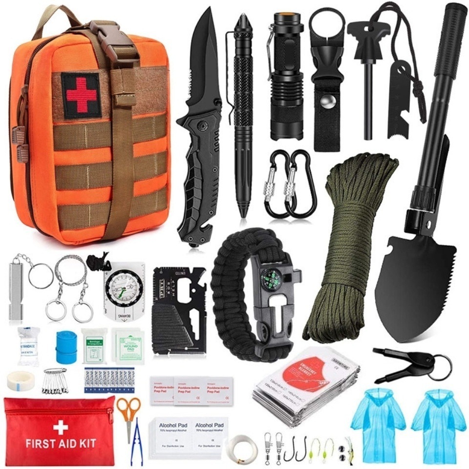 45 in 1 Survival Kit EDC Tactical Survival Equipment Tools First Aid Outdoor Emergency Gear Survival Kit