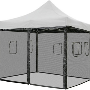 Rainproof Pop Up Canopy Full Mesh Sidewall with Window for 10x10' Outdoor Trade Show Tent