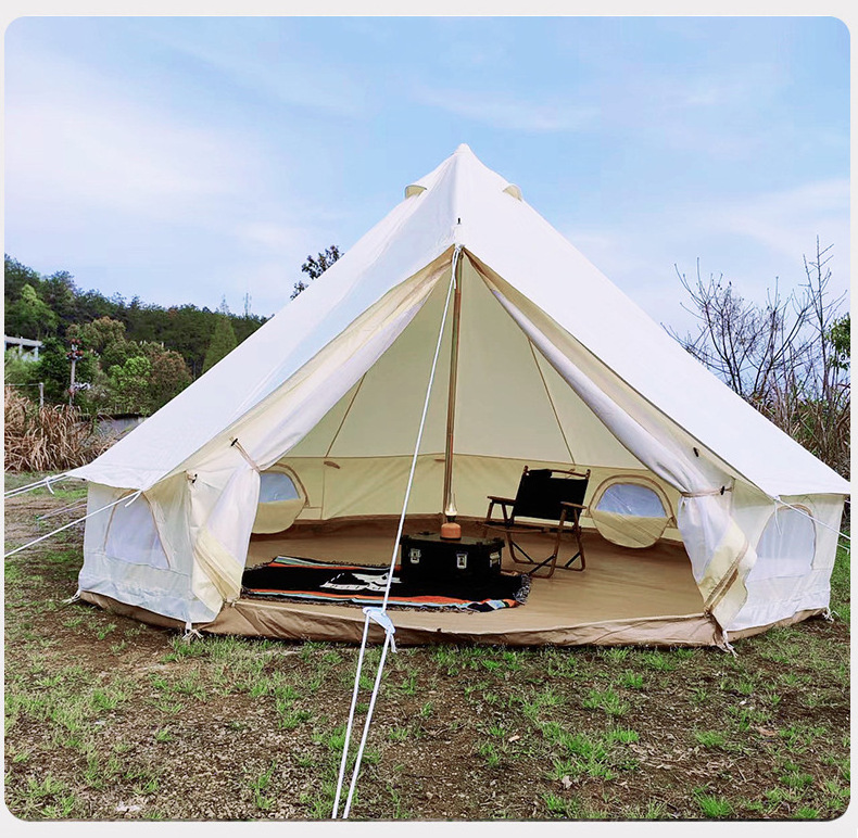 High Quality Waterproof Outdoor Camping Oxford Canvas Teepee Glamping Tent Bell Tent on Sale