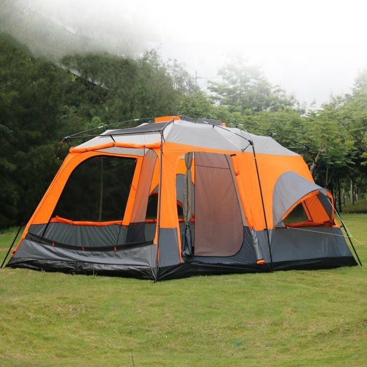 Manufactory Direct High Quality Tent With 2 Bedrooms 1 Living Room Tube Type Tent Stake Waterproof Family Tent For Outdoor