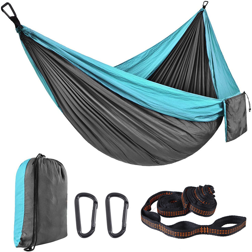 Outdoor Custom Nylon Double Camping Hammock Tree Hammock Portable Parachute Hammocks For Picnic Camping  Travel