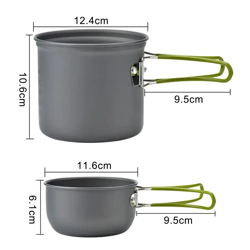 Wholesale Camping Cookware Set Camping Gear Pan Campfire Utensils Non-Stick Cooking Equipment with Storage