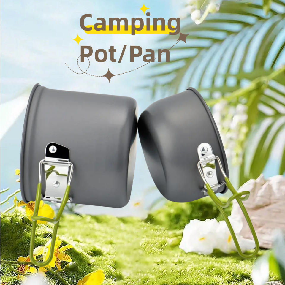 Wholesale Camping Cookware Set Camping Gear Pan Campfire Utensils Non-Stick Cooking Equipment with Storage