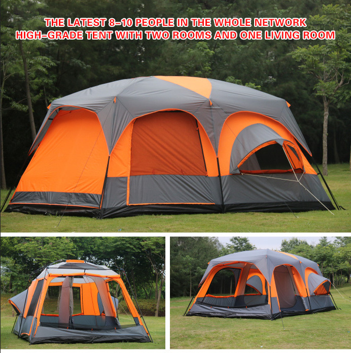 2023 Hot Selling Large  Camping Tent With Sun Protection Tent Waterproof Family Tent For Outdoor Camping