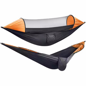 High Quality Summer Outdoor Portable Camping  Sturdy Nylon Ripstop Hammock With Mosquito Net