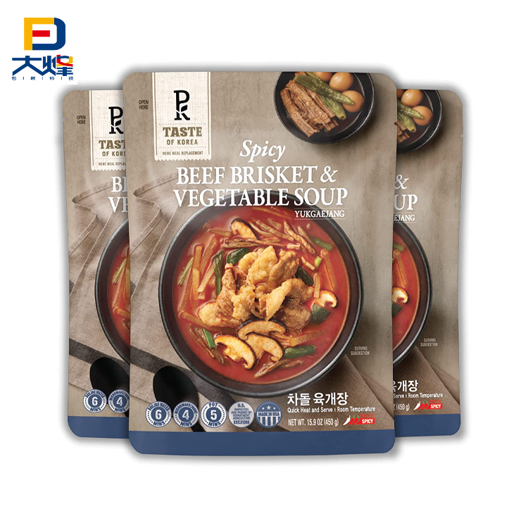 High Quality Custom Printing South Korea Instant Soup Food Boiling Retort Pouch High Temperature Resistant Cooking Bag