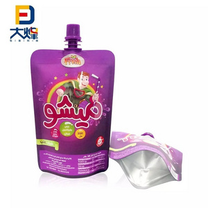 Custom Stand up Fruit Juice Pouch Drink Packaging Spout Pouch Kids Juice Doypack With Spout