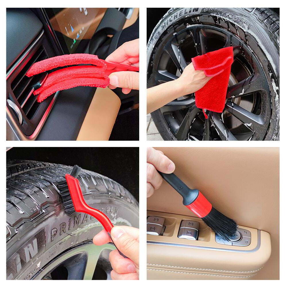 10 Pcs Detailing Kit Car Interior Brush Cleaning Brushes Vehicle Supplies Truck Detail Cleaner Kitsvehicles Tire Set Motorcycle