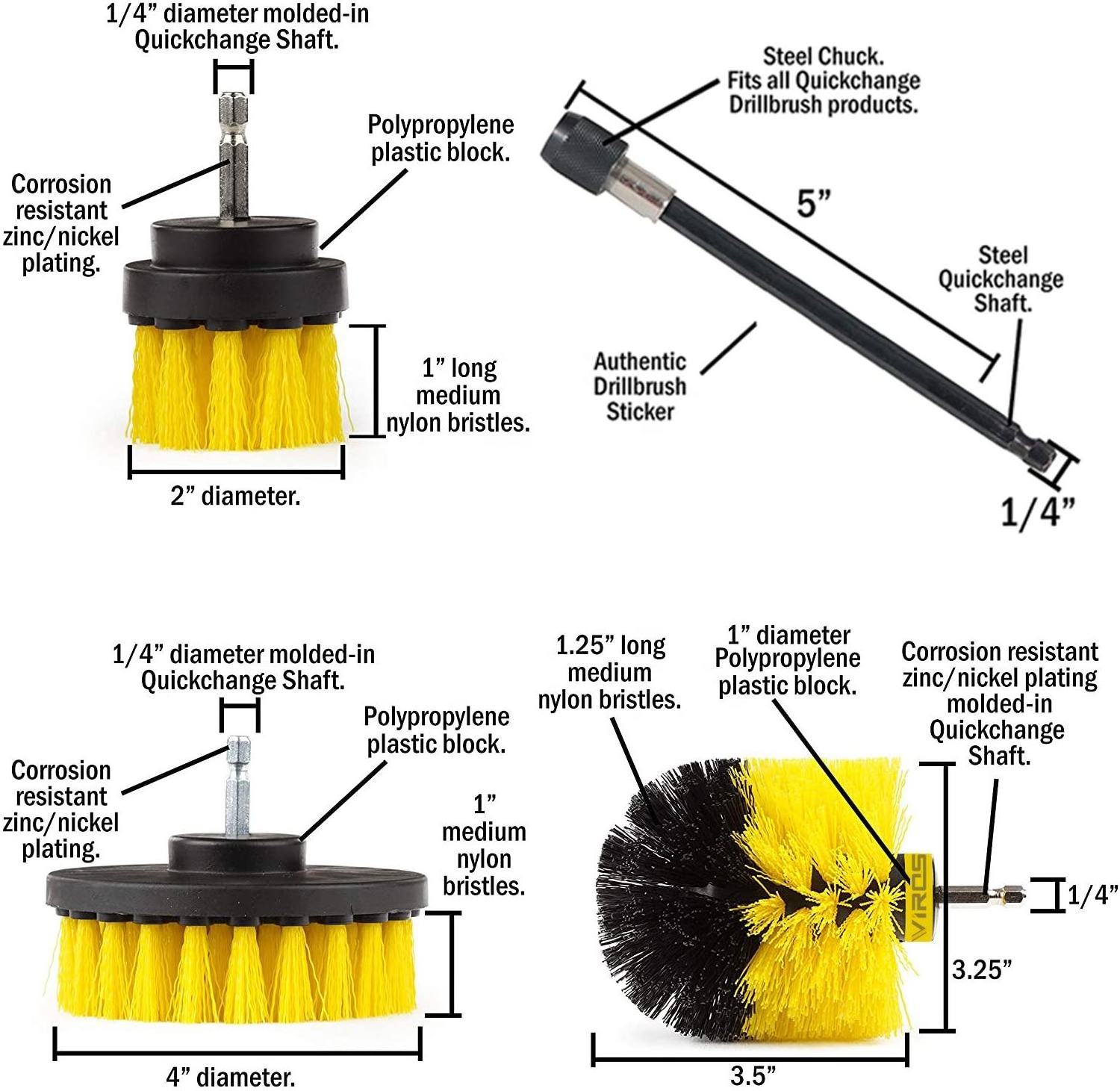 Drill Brush Set Power Scrubber Cleaning Brushes for Drill