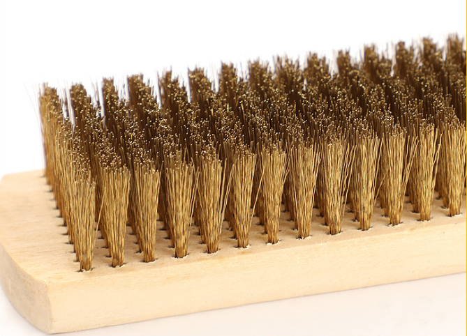 6 * 16 wooden handle copper steel wire brush stainless steel wire brush grinding rust brush