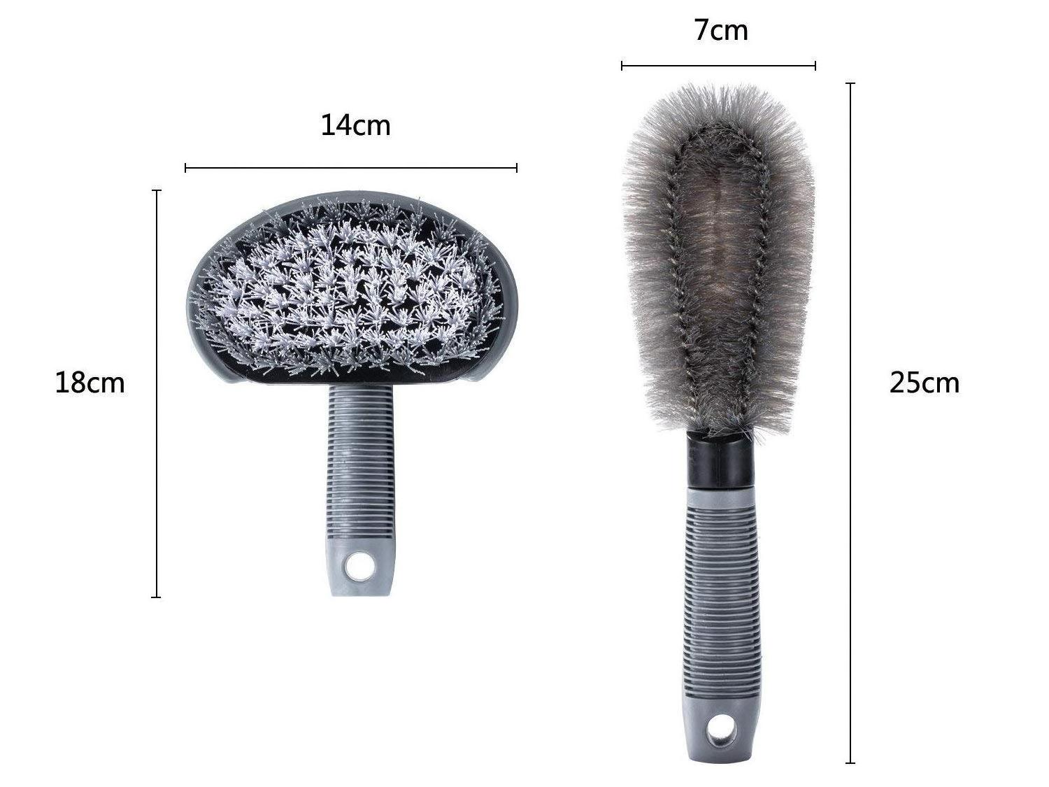 2 Pcs Steel and Alloy Wheel Cleaning Brush Rim Cleaner for Your Car Motorcycle or Bicycle Tire Brush Washing Tool